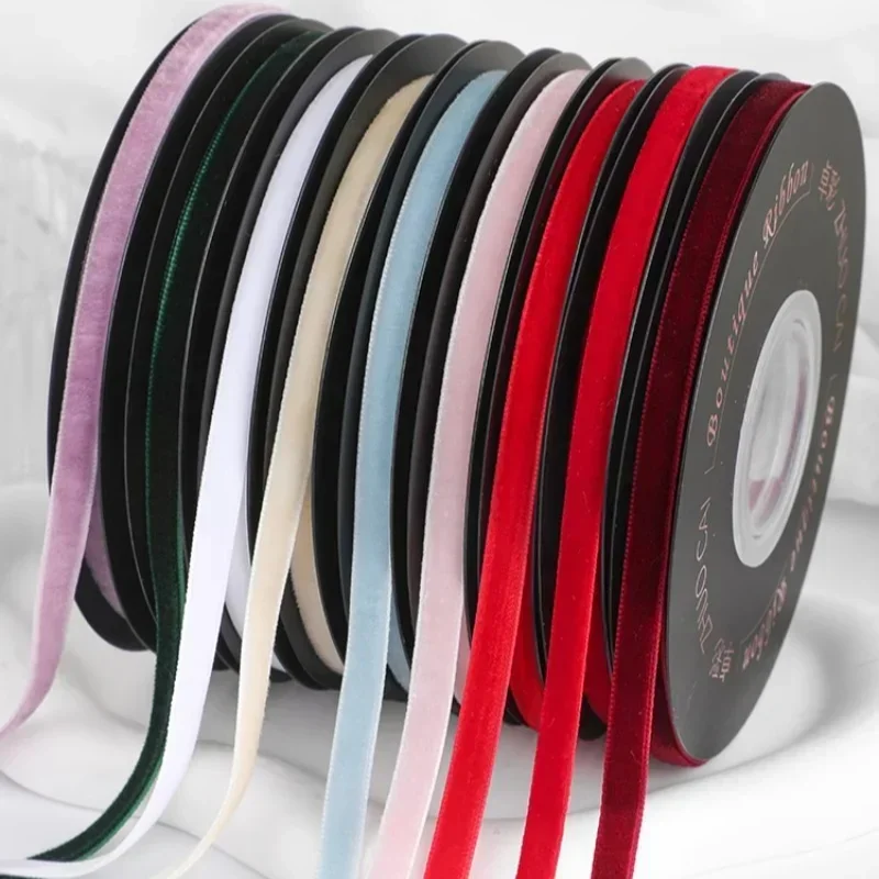 Velvet Ribbon Roll - 5yards/roll wide 6mm Velvet Ribbon Wedding