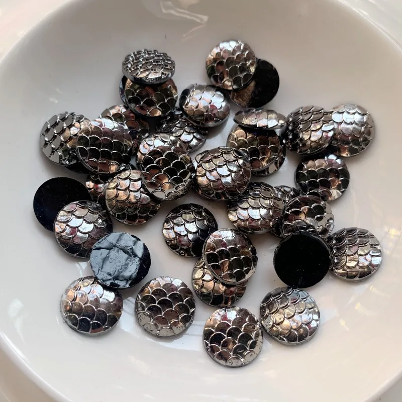 Embellishment Glue Craft - 80PCS 12mm black metal Colors Mermaid