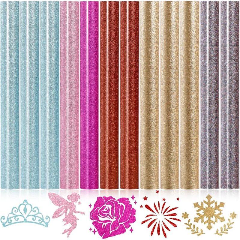 Glitter Vinyl Roll - ABBP-Glitter HTV Vinyl Bundle : 12