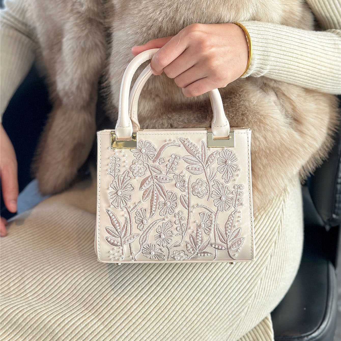 Applique Patch Flower - Flower Embroidery Women's Handbag French Elegant