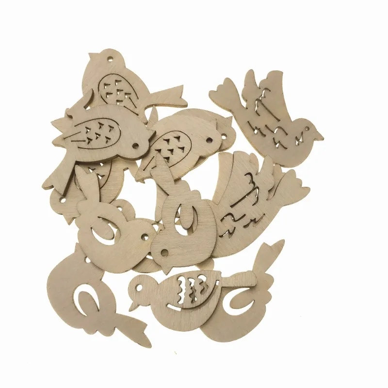 50pcs Wooden Bird Pattern DIY  - Embellishments For Scrapbooking avaliação e preço