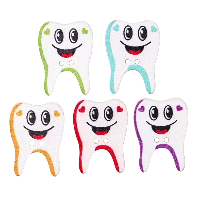 50/100pcs Wooden Button Tooth  - Embellishments For Scrapbooking avaliação e preço