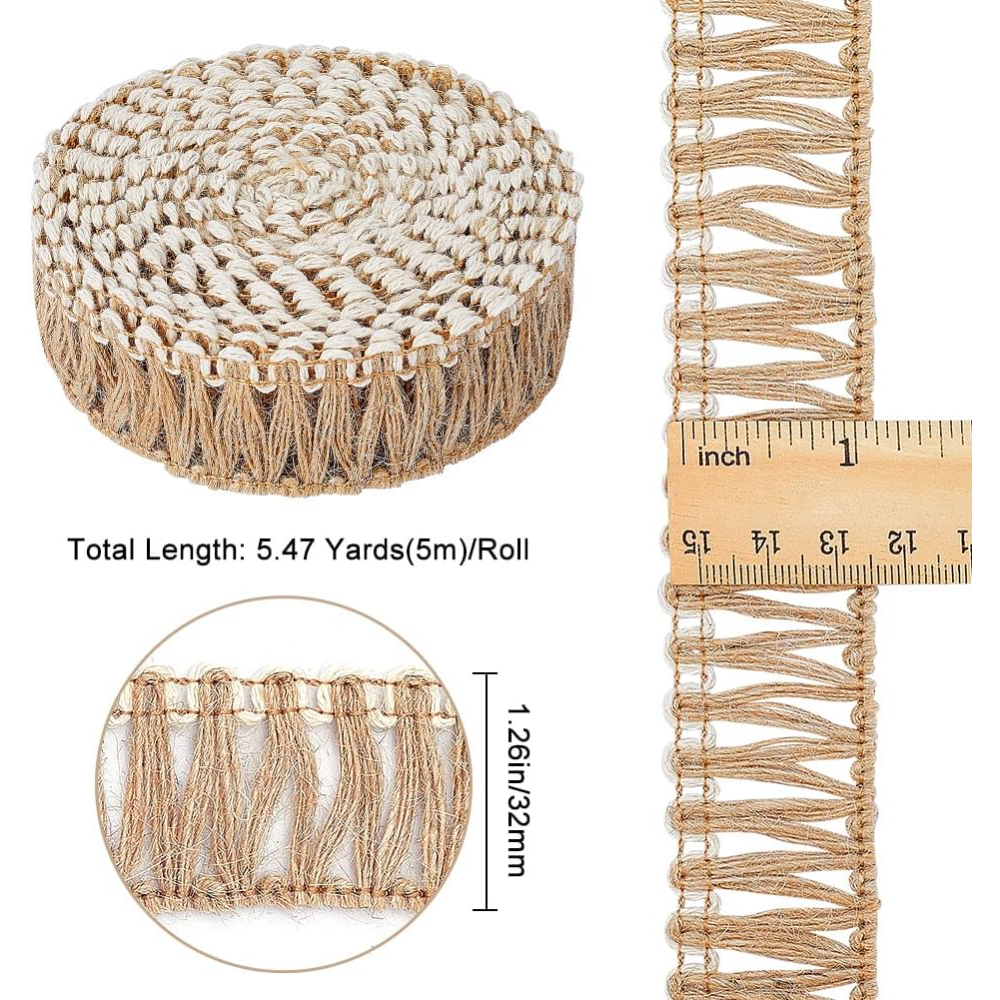 5 Meters Burlap Fringe Tassel  - Fringe Ribbon Sewing avaliação e preço