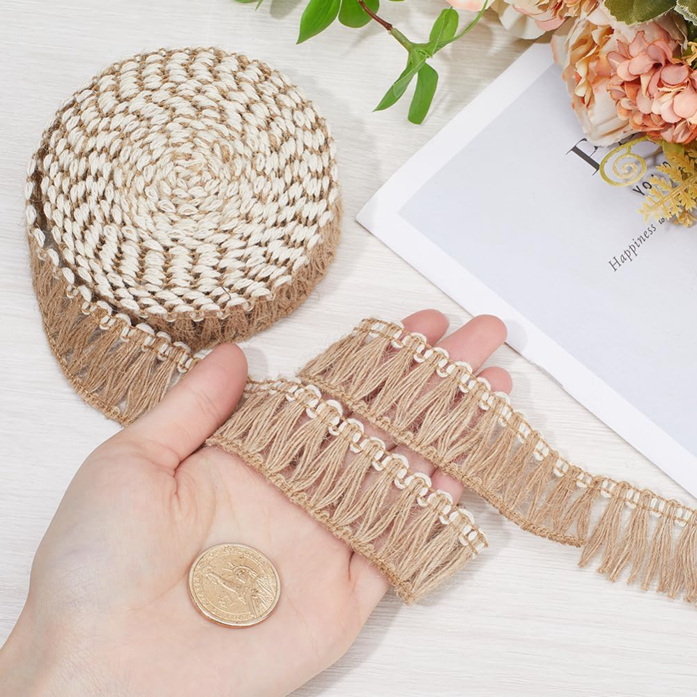 5 Meters Burlap Fringe Tassel  - Fringe Ribbon Sewing avaliação e preço