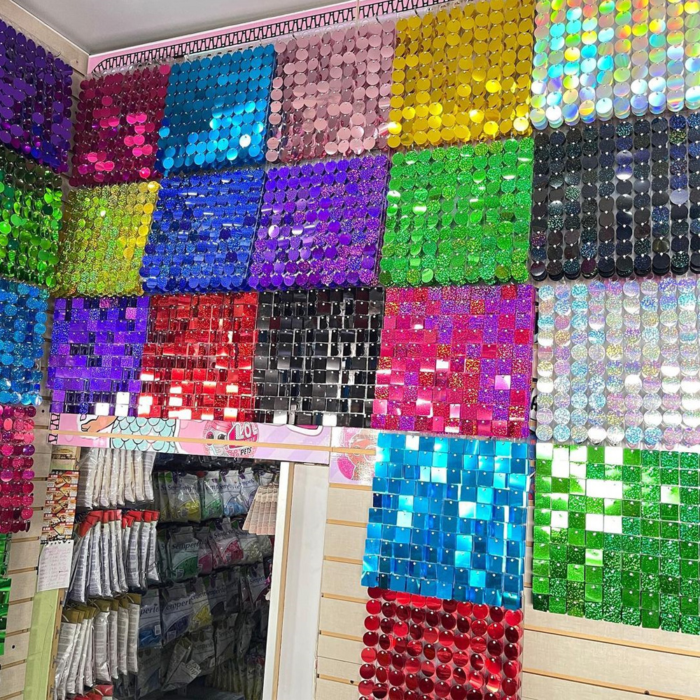 Party Backdrop Decorations Seq - Sequin Fabric Panel avaliação e preço