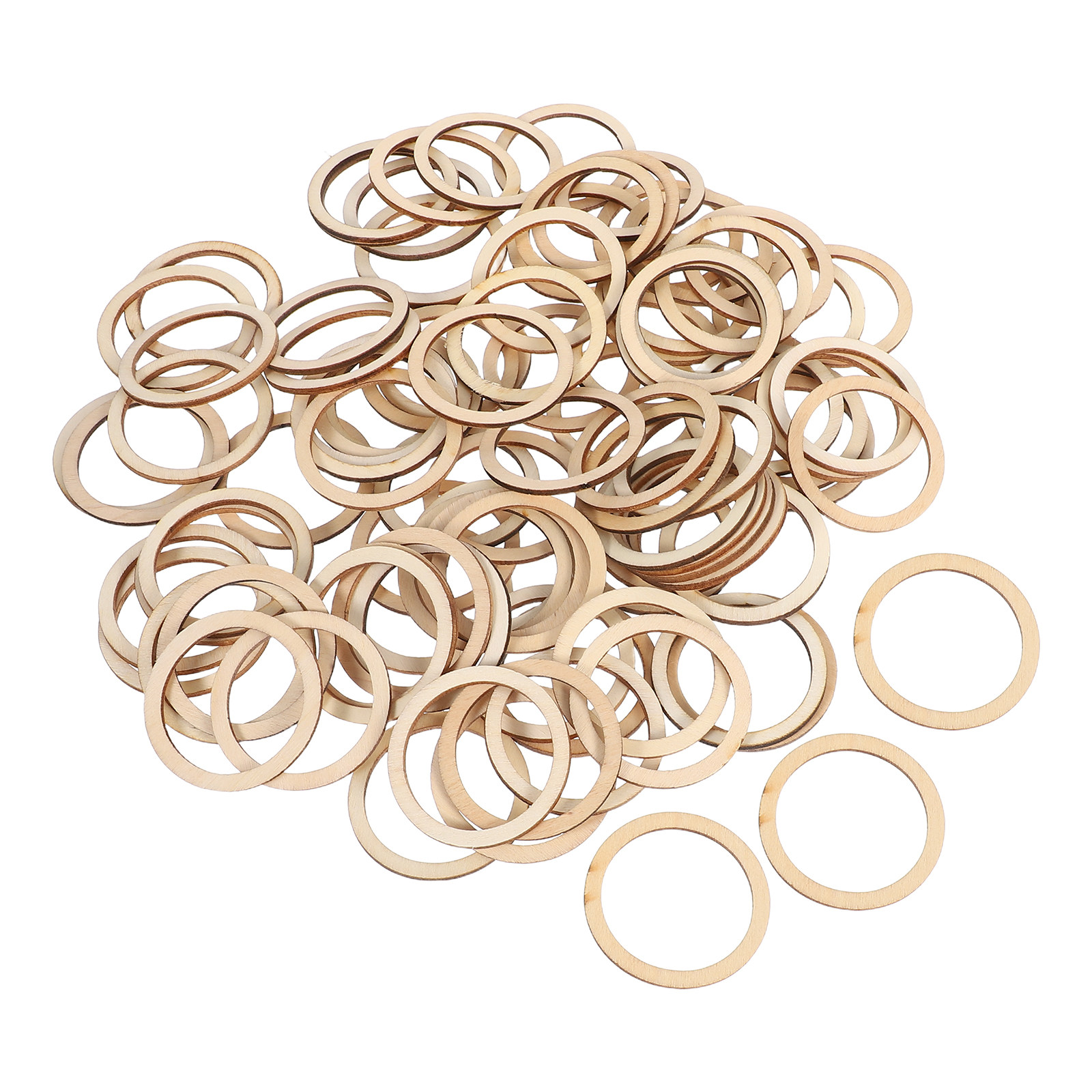 100Pcs Natural Wood Circle Emb - Christmas Craft Embellishment avaliação e preço