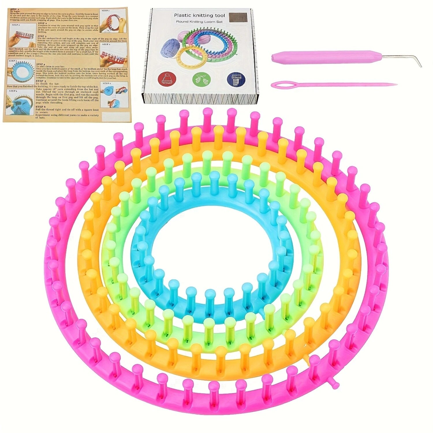 4 Size Round Plastic Scarf Kni - Pom Pom Maker Tool avaliação e preço