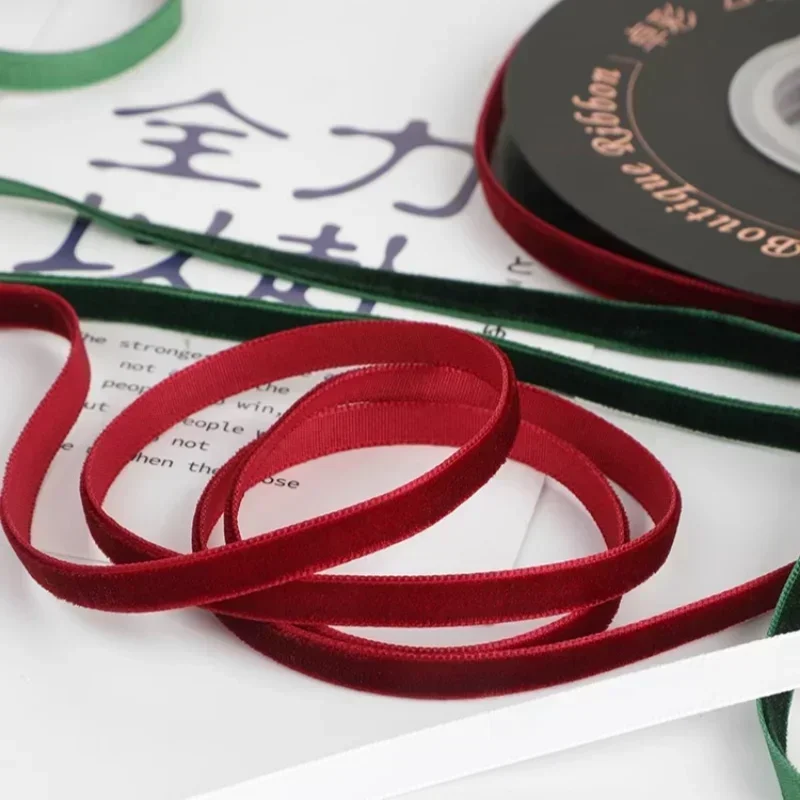5yards/roll wide 6mm Velvet Ri - Velvet Ribbon Roll avaliação e preço