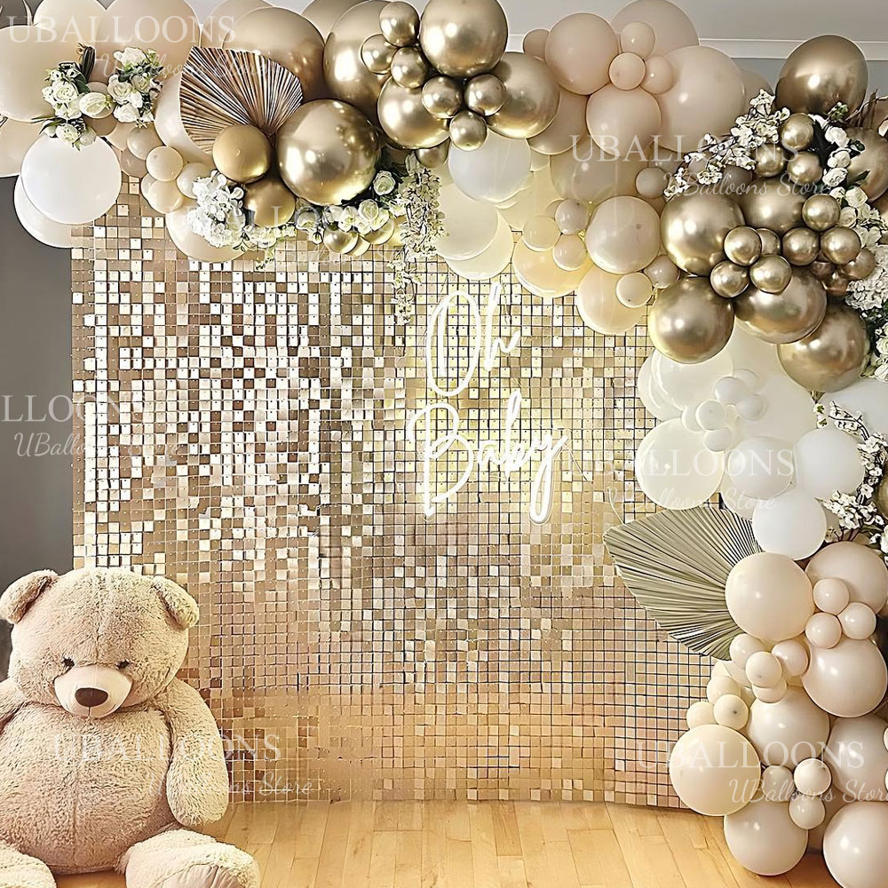 Matte Champagne Gold Backdrop  - Sequin Fabric Panel avaliação e preço