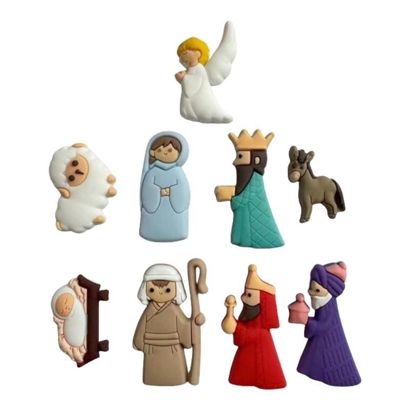 652F 9Pieces Nativity Scene Ch - Christmas Craft Embellishment avaliação e preço