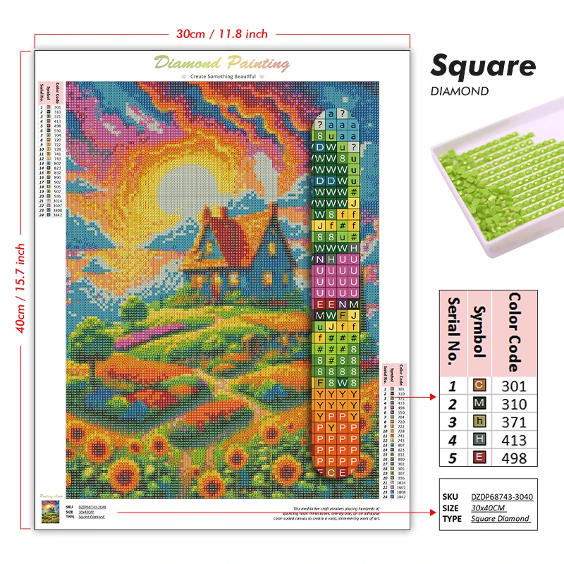 1PC frameless Diamond Painting - Embroidery Embellishments avaliação e preço