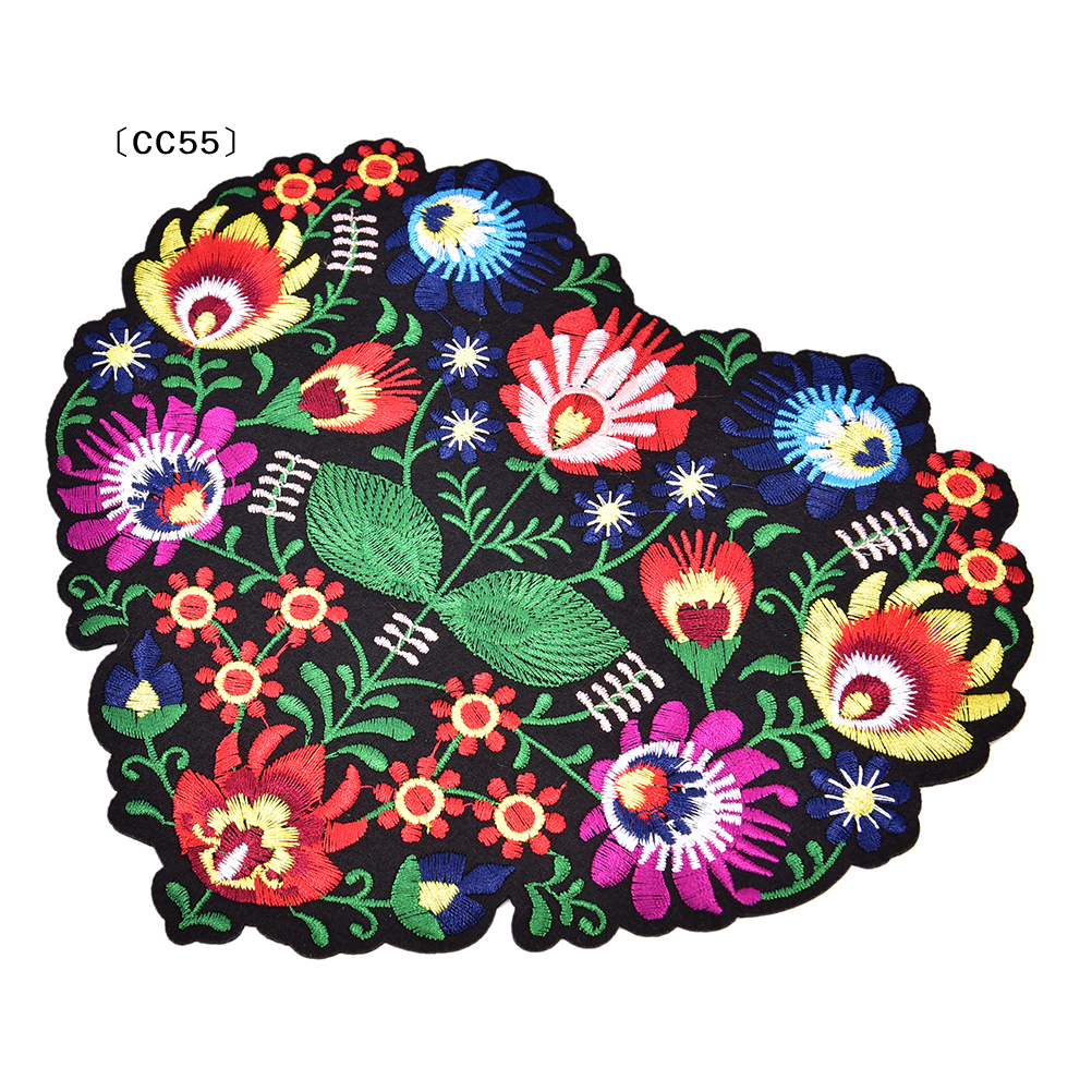 1Pc Heart Shape Flower Embroid - Applique Patch Flower avaliação e preço