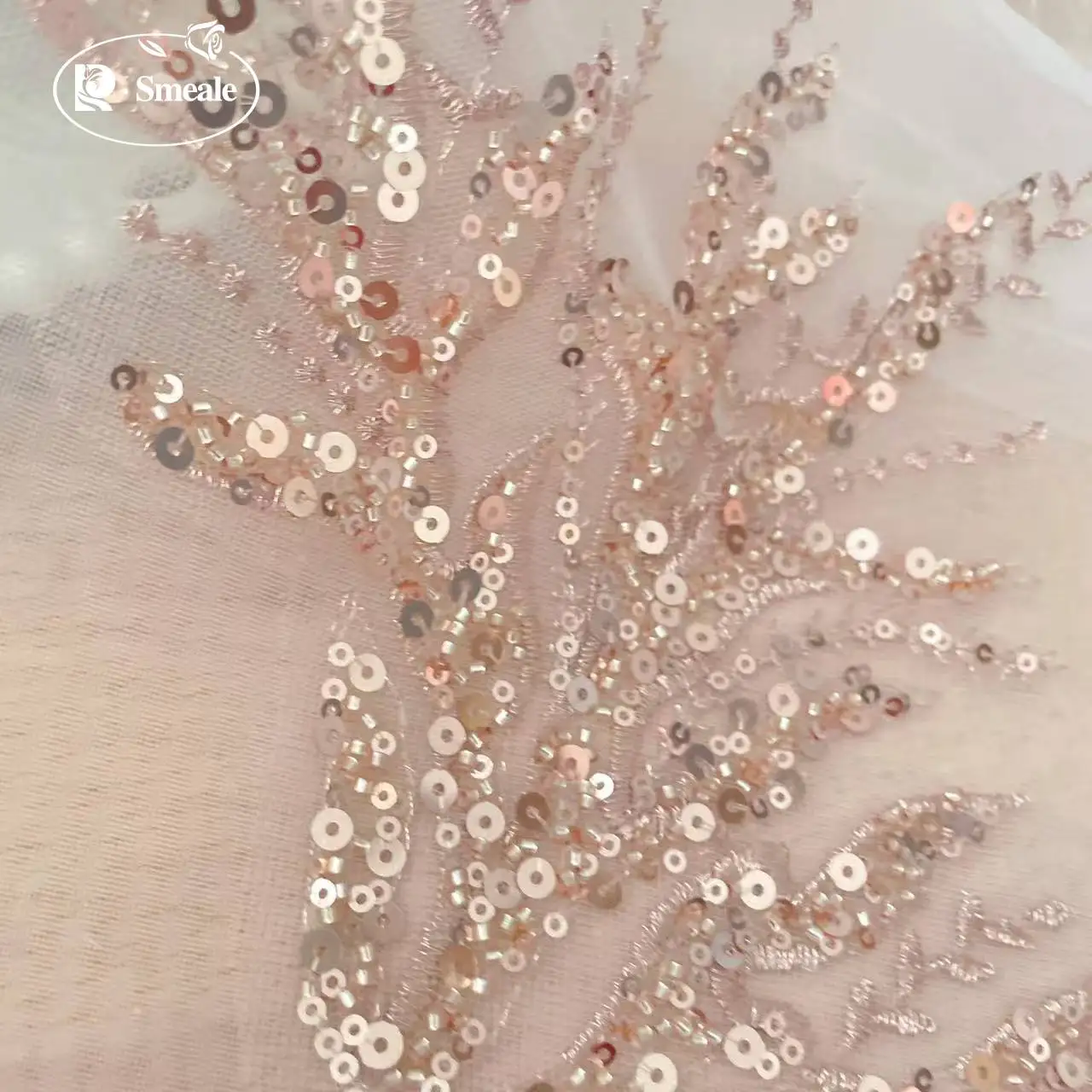 5Pair-2Pair.Rose Gold Sequin T - Applique Patch Flower avaliação e preço