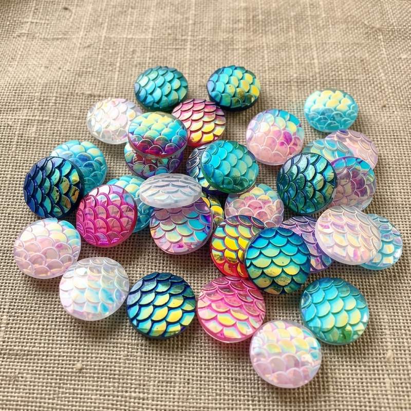 80pcs 12mm Mermaid Fish Scale  - Embellishment Glue Craft avaliação e preço