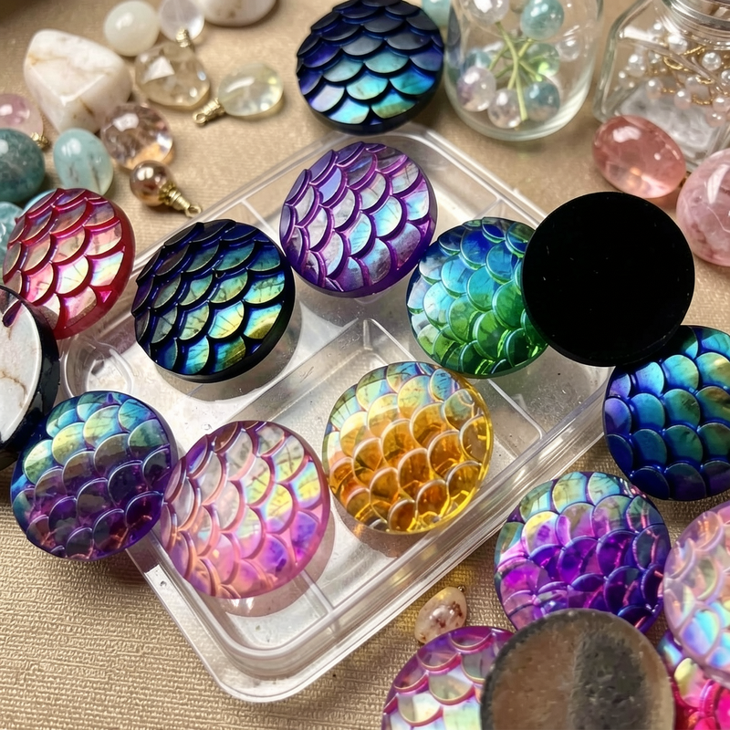 80pcs 12mm Mermaid Fish Scale  - Embellishment Glue Craft avaliação e preço