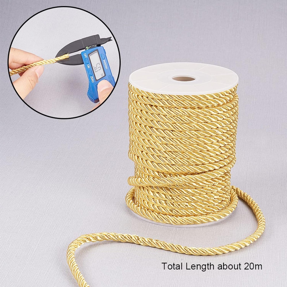 5mm 18 Yards Twisted Gold Rope - Cord Trim Twisted avaliação e preço