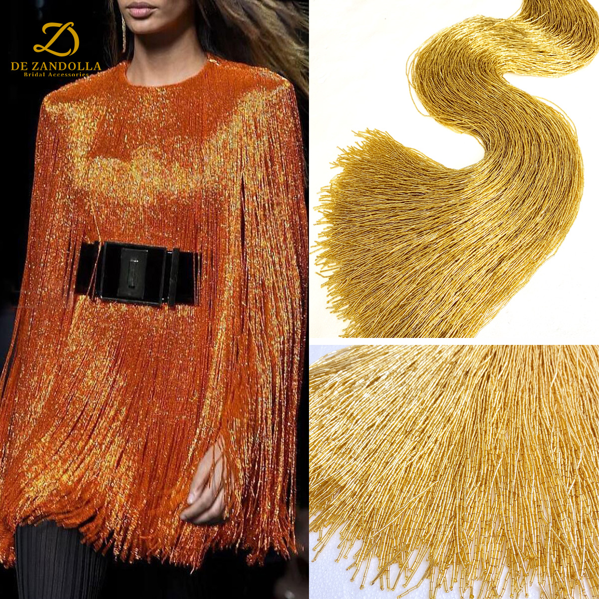 100cm Length Gold Red Crystal  - Beaded Trim Fringe avaliação e preço