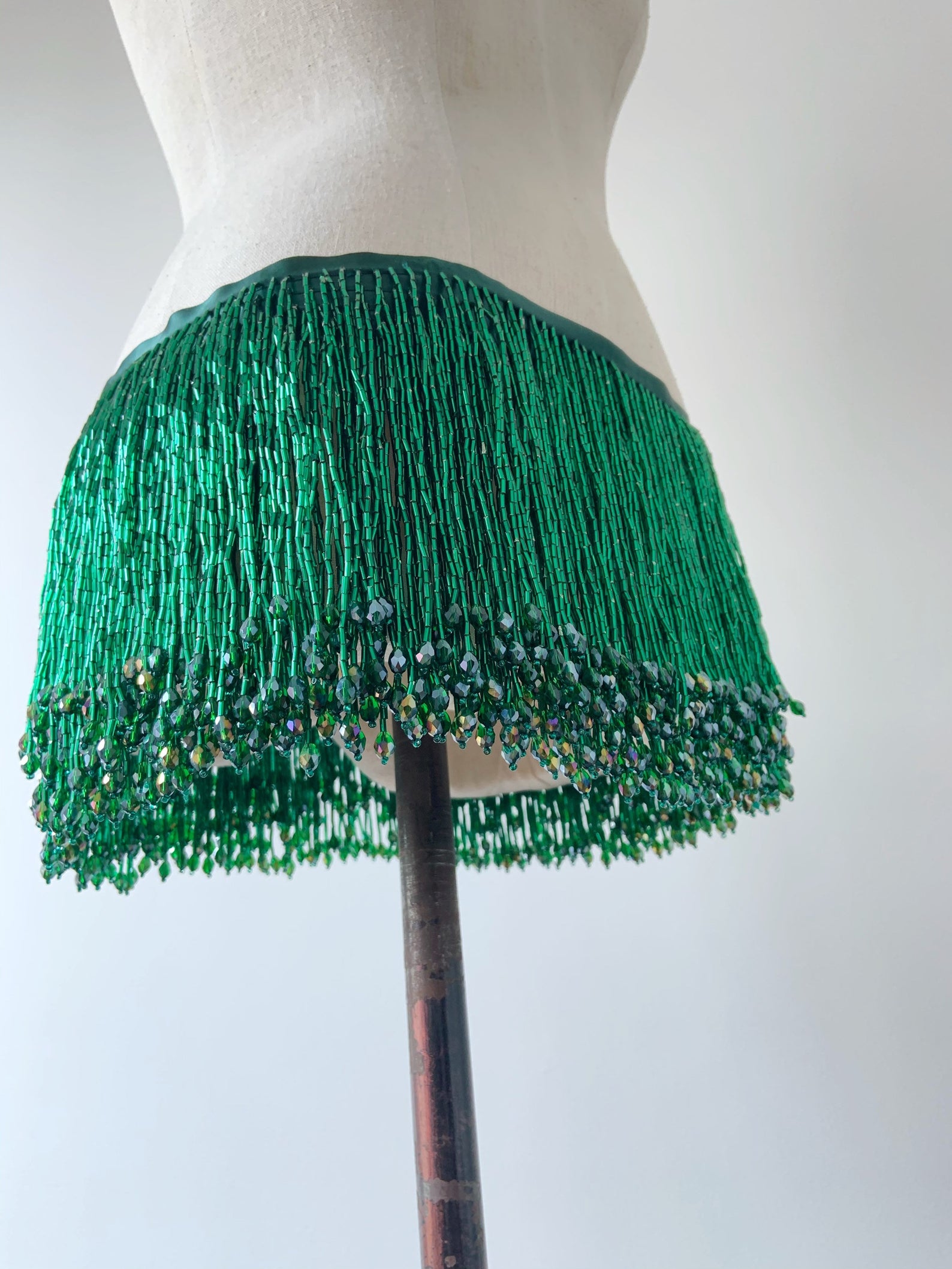 1 Yard Green Bead Fringe Tasse - Beaded Trim Fringe avaliação e preço