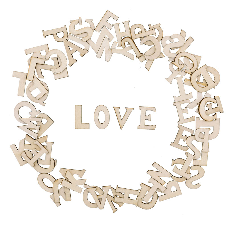 100pcs Letters Wooden Alphabet - Embellishments For Scrapbooking avaliação e preço