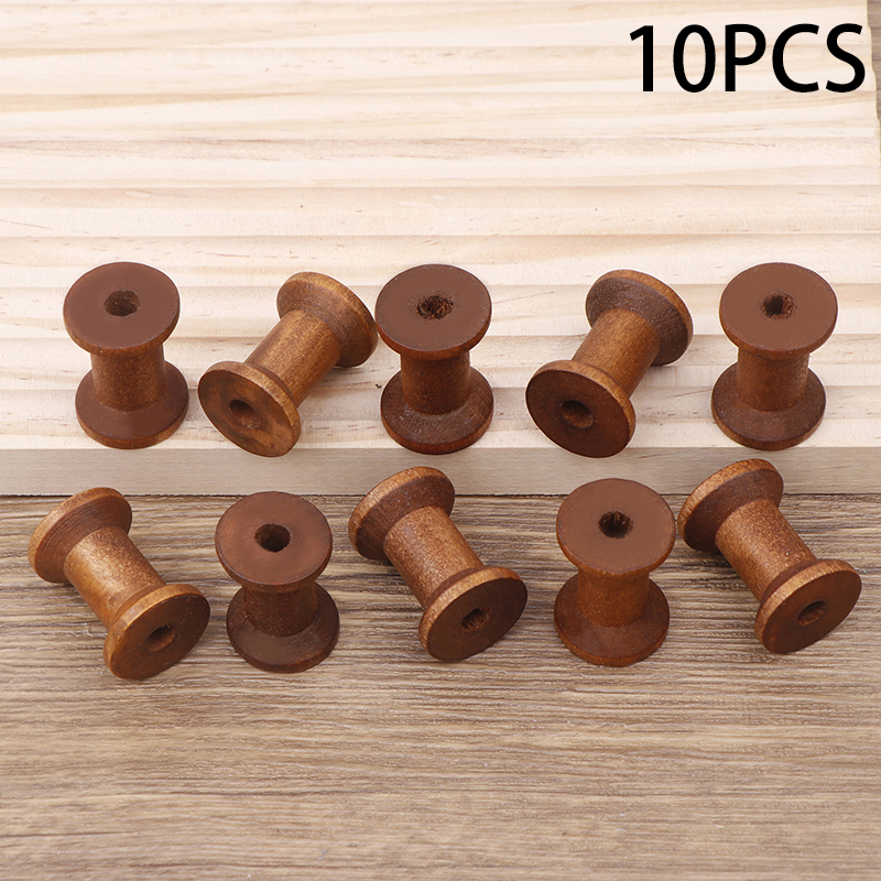 10Pc Vintage Wooden Spools DIY - Organza Ribbon Spool avaliação e preço
