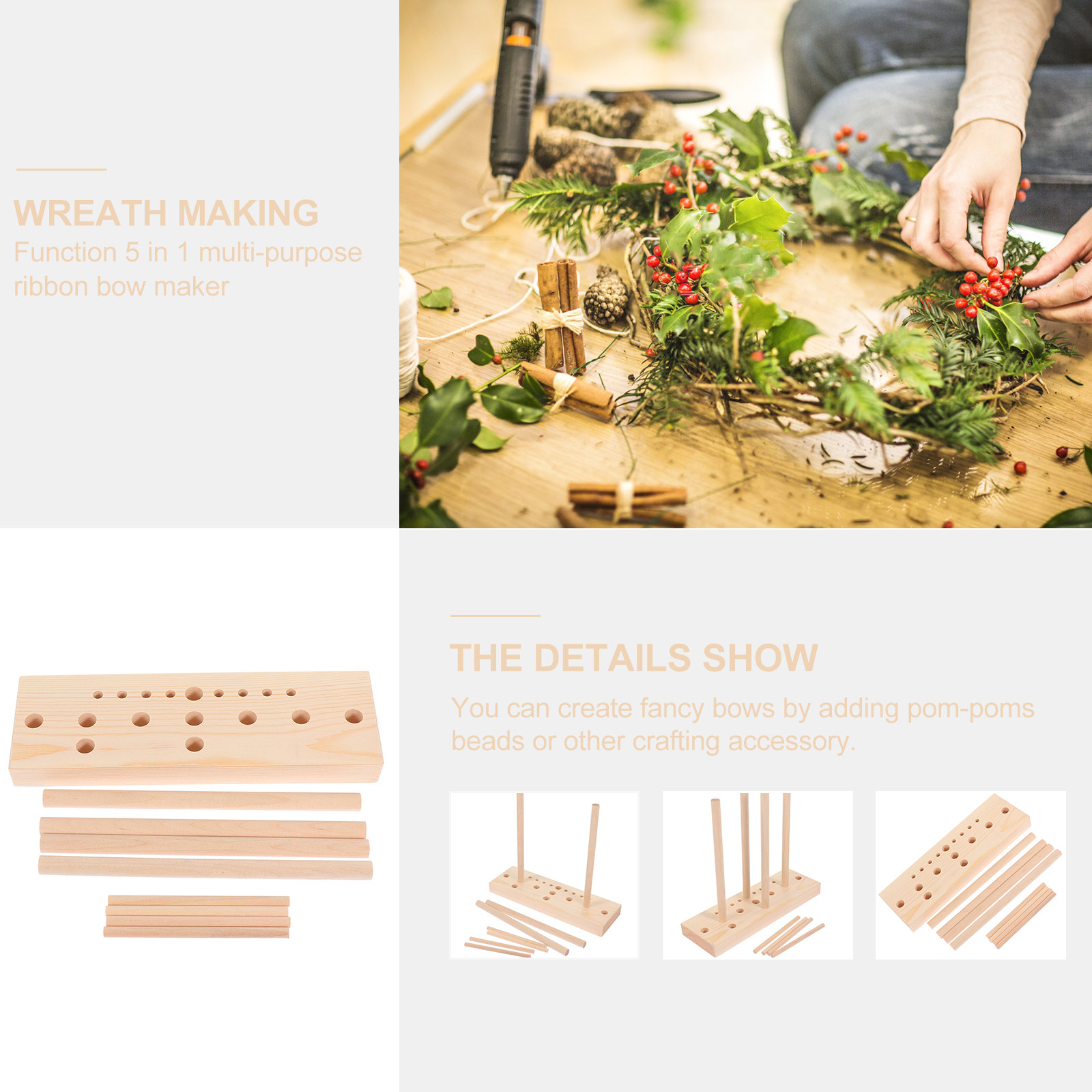 1Set Premium Wood Bow Maker To - Pom Pom Maker Tool avaliação e preço