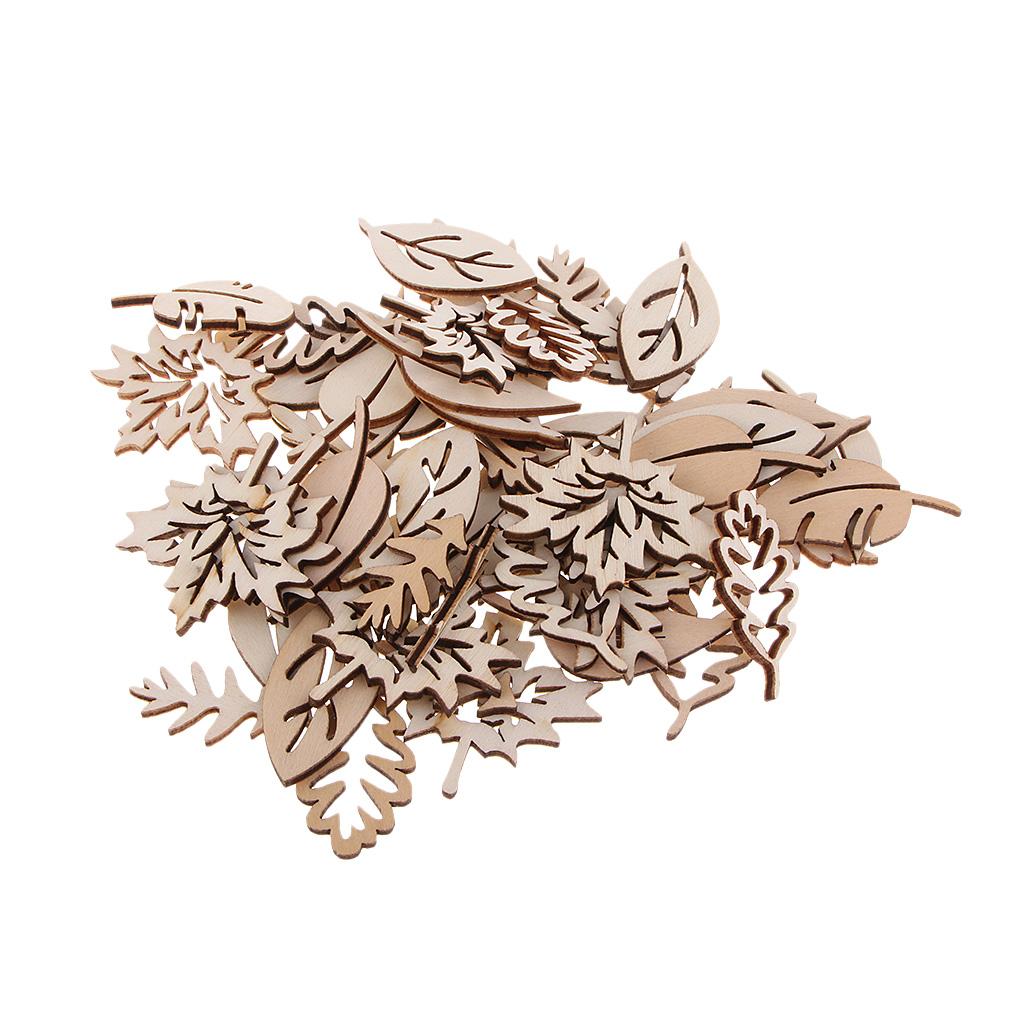 50 Pieces Wooden Leaves Embell - Christmas Craft Embellishment avaliação e preço