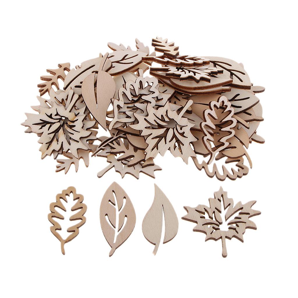 50 Pieces Wooden Leaves Embell - Christmas Craft Embellishment avaliação e preço