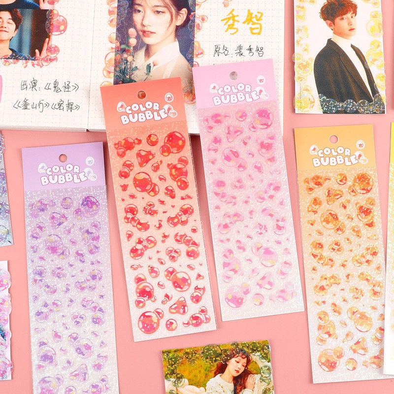 Aesthetic Bubble Kawaii Sticke - Glitter Vinyl Roll avaliação e preço