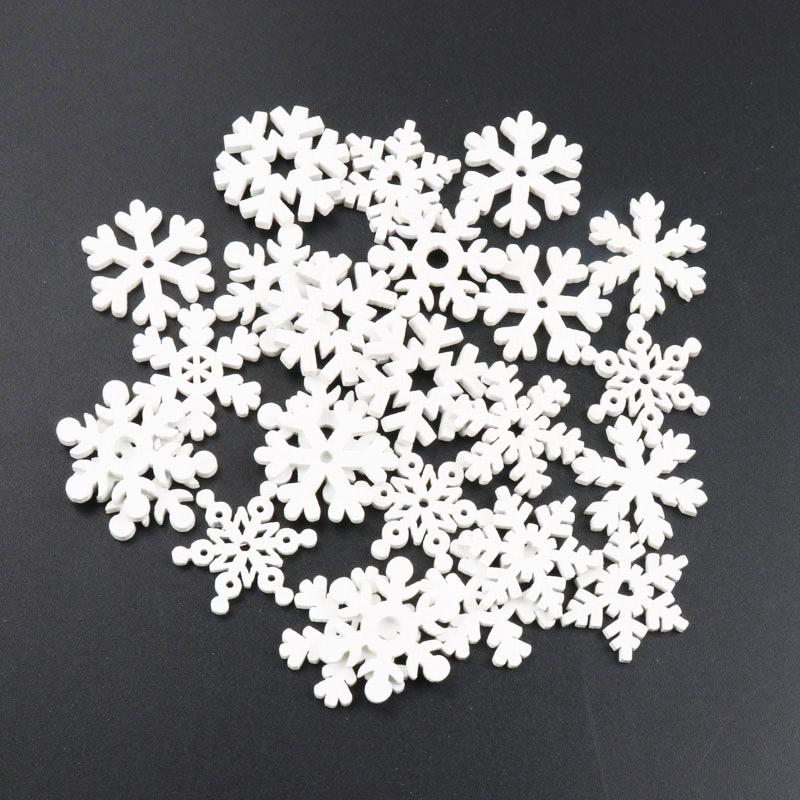20Pcs Wooden Christmas Snowfla - Embellishments For Scrapbooking avaliação e preço