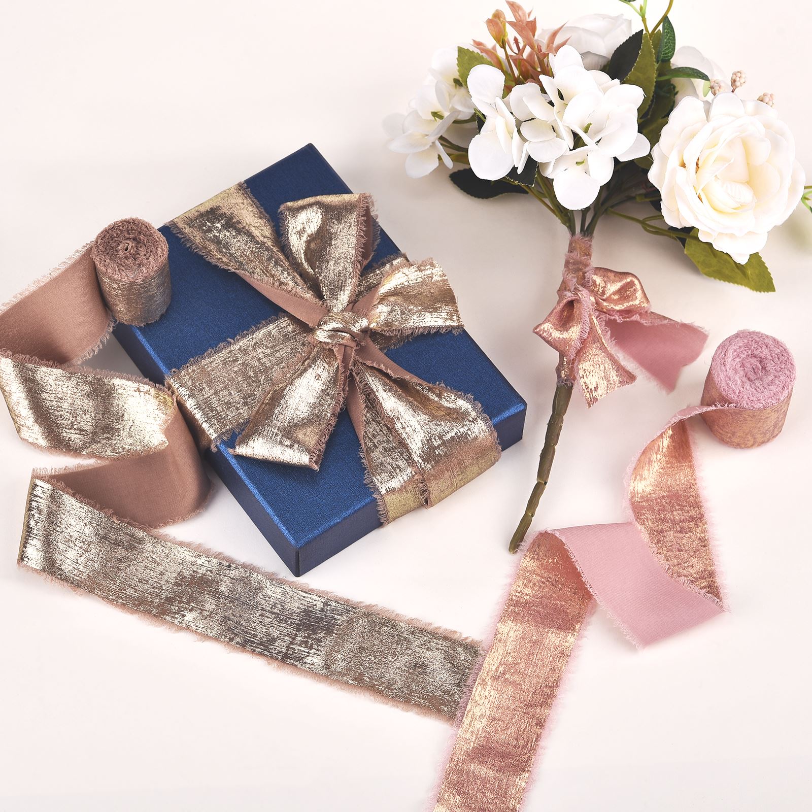 5Yards/Roll Hand Torn Rough Ed - Velvet Ribbon Roll avaliação e preço