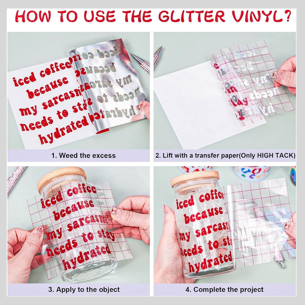 Smart Glitter Adhesive Vinyl f - Glitter Vinyl Roll avaliação e preço