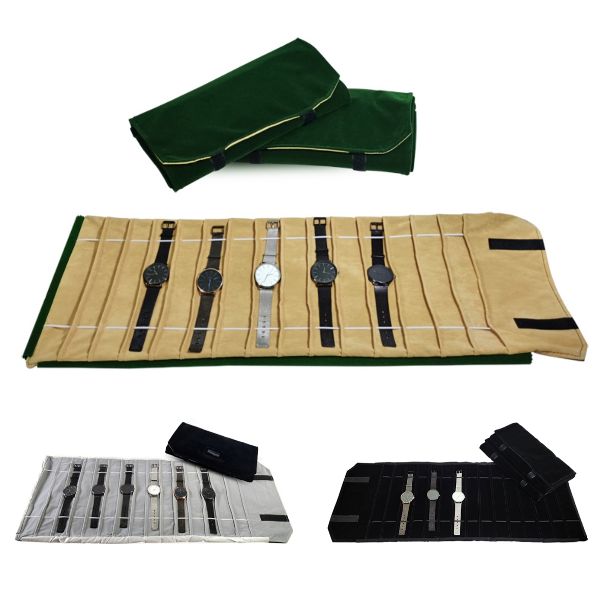Velvet Watch Roll Bag Jewelry  - Velvet Ribbon Roll avaliação e preço