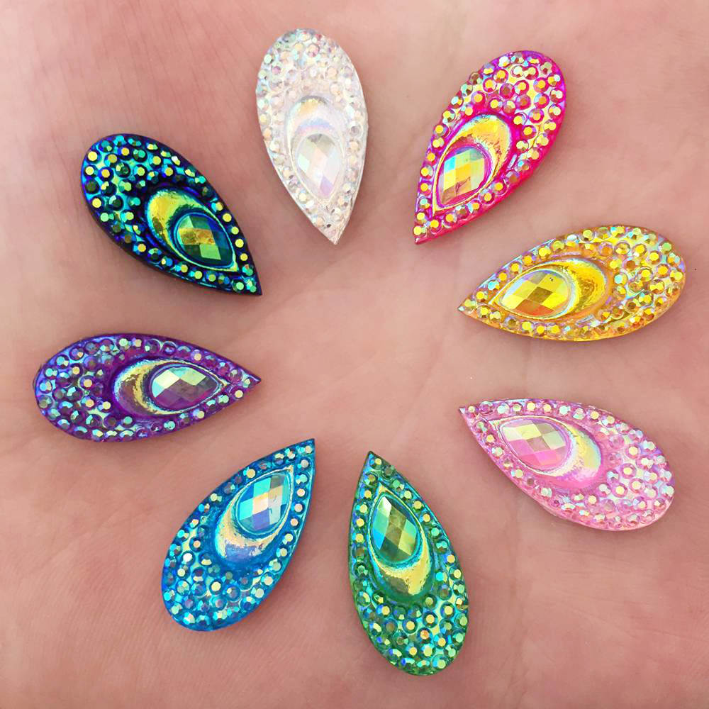 40PCS Resin 10*20mm Teardrop P - Embellishment Glue Craft avaliação e preço
