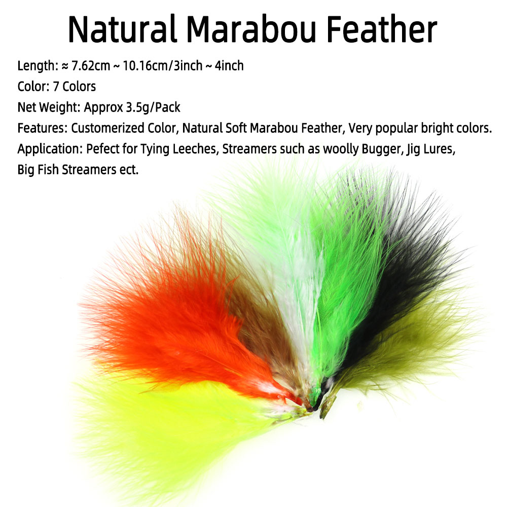 3.5g/Pack 3~4 inch Natural Mar - Feather Trim Marabou avaliação e preço