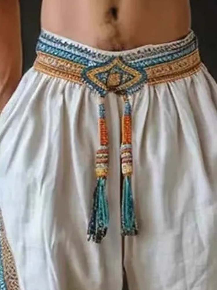 Men's Tassel Elastic Waist Cas - Tassel Fringe Trim avaliação e preço