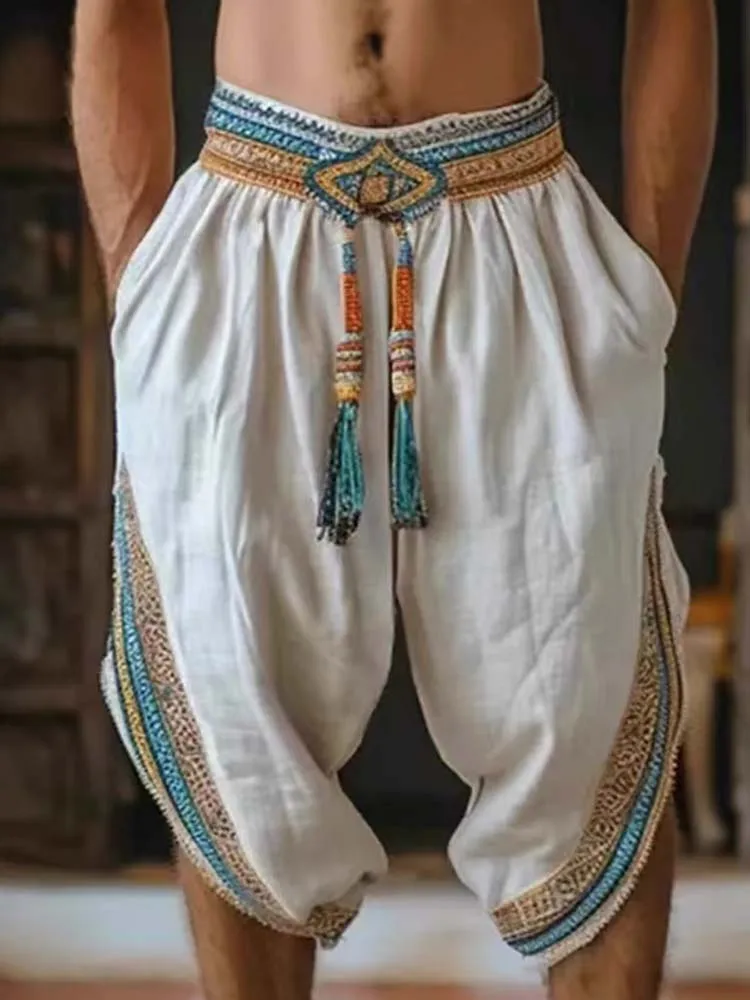 Men's Tassel Elastic Waist Cas - Tassel Fringe Trim avaliação e preço