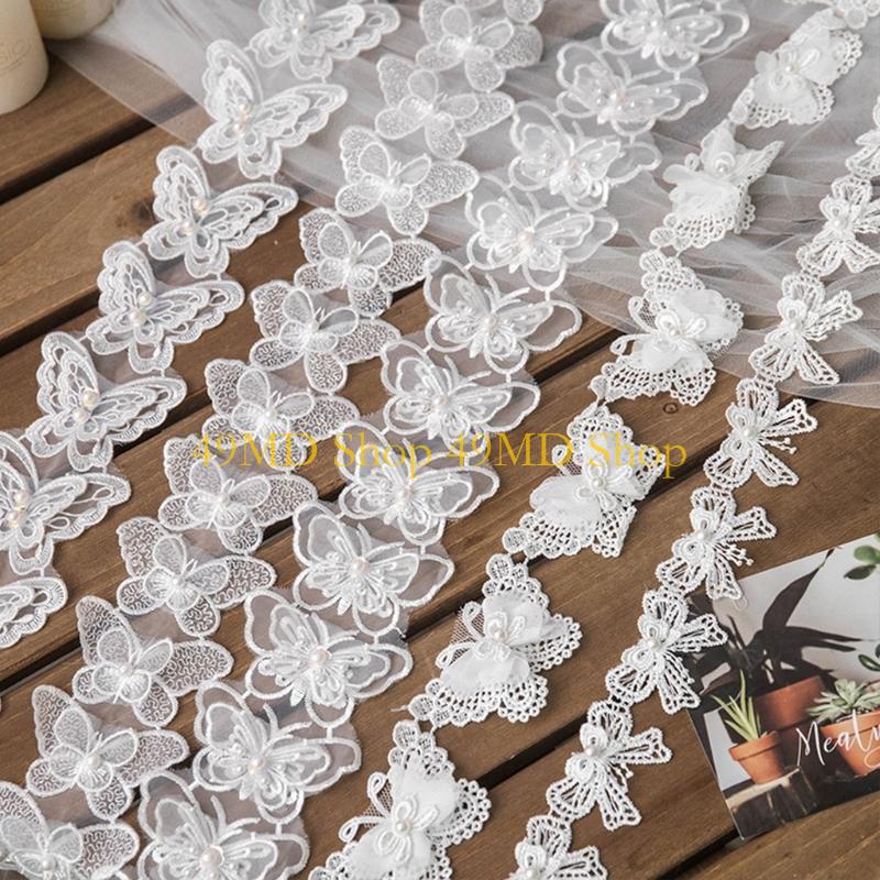 49MD 1 Yard Bowknot for Butter - Lace Ribbon Trim avaliação e preço