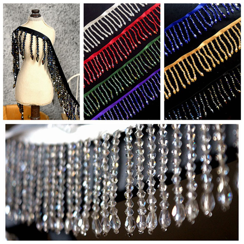 5 Color Tassels Beaded Lace Tr - Beaded Trim Fringe avaliação e preço