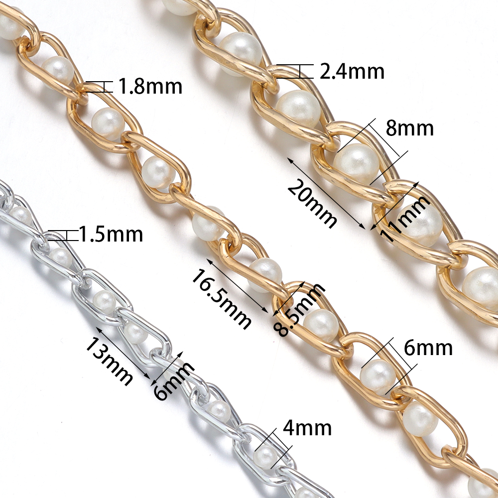 5Yards/Roll Beaded Chain Imita - Pearl Trim Chain avaliação e preço