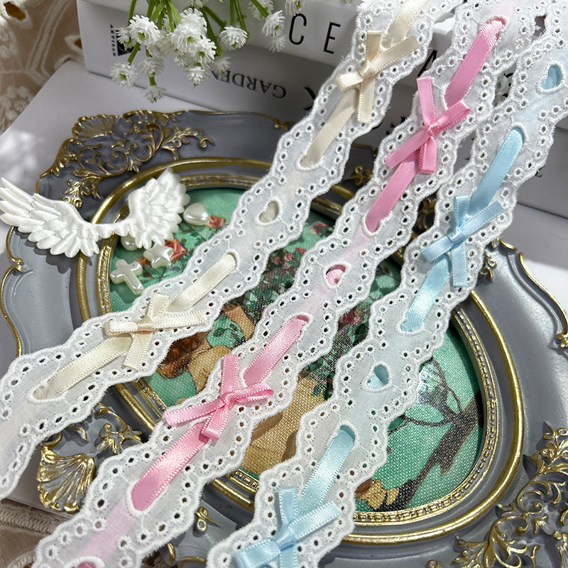1yard Bow Pleated Lace Lolita  - Lace Ribbon Trim avaliação e preço