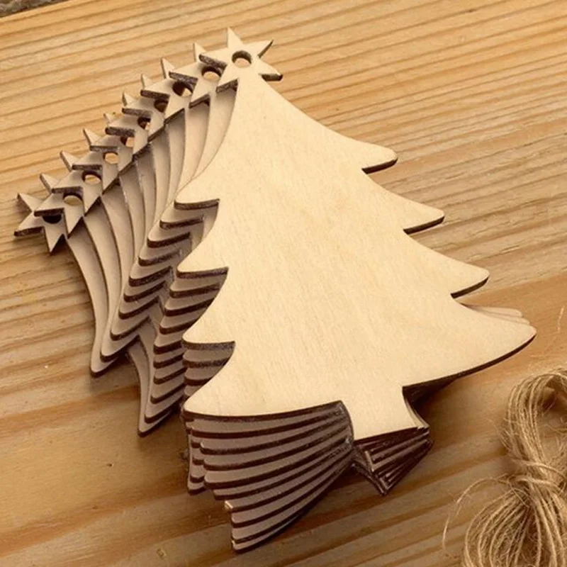 10PCS Wooden Tree Bell Deer Un - Christmas Craft Embellishment avaliação e preço