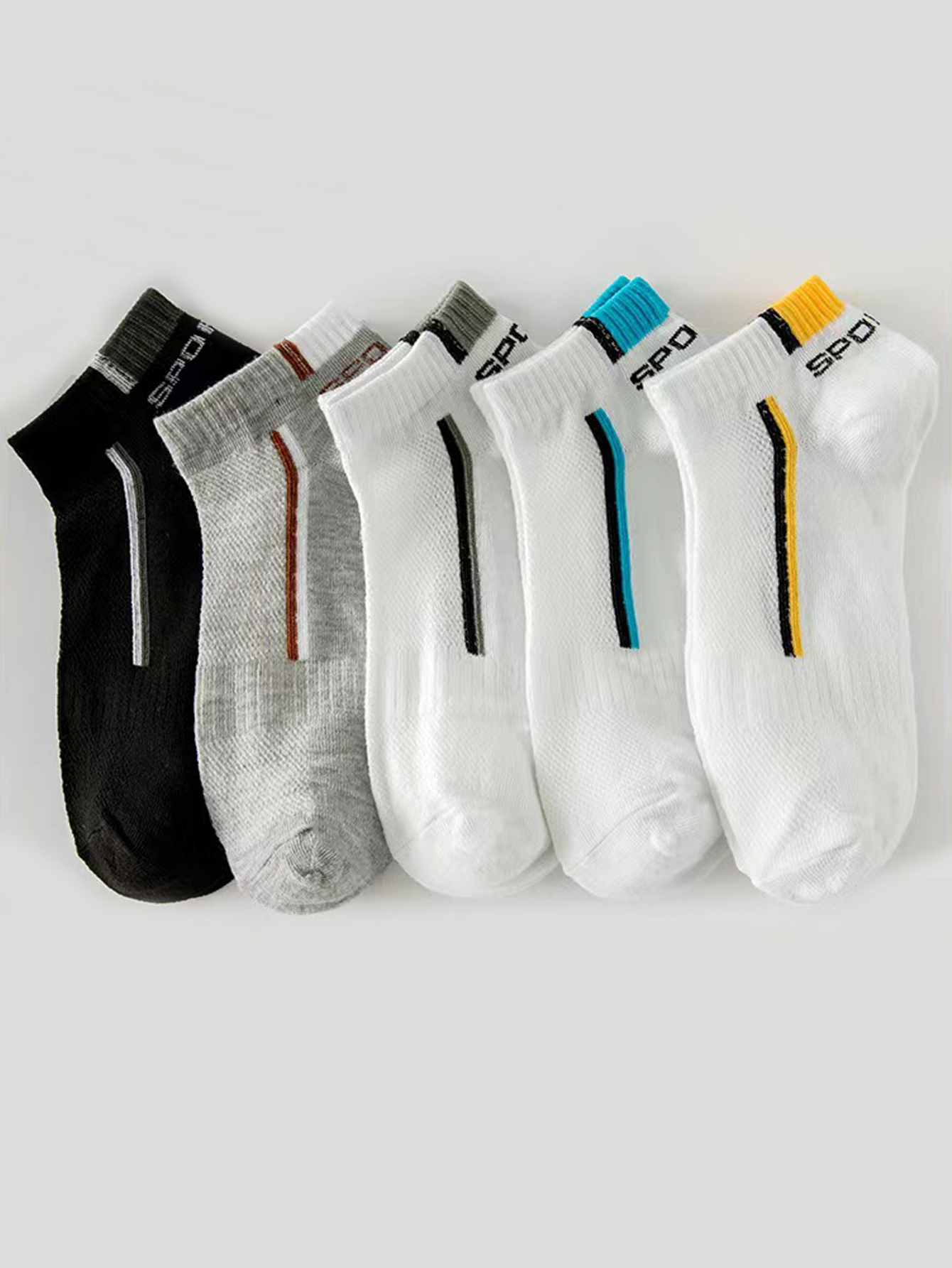 5/40 Pairs Mens Ankle Boat Soc - Embellish Knit avaliação e preço
