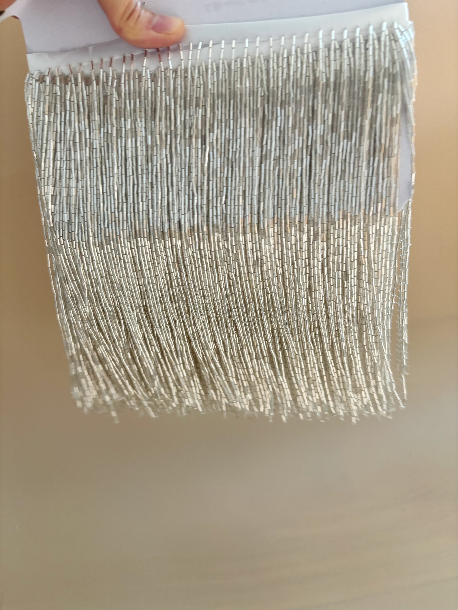 Silver Bead Fringe Trim For Ha - Beaded Trim Fringe avaliação e preço