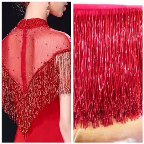 Silver Bead Fringe Trim For Ha - Beaded Trim Fringe avaliação e preço