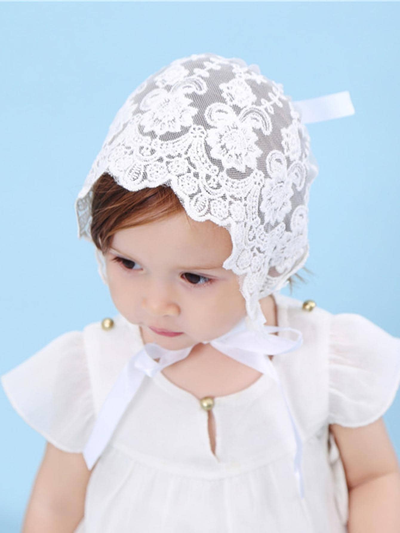 Baby Lace Brim Headband Hat He - Embroidery Embellishments avaliação e preço
