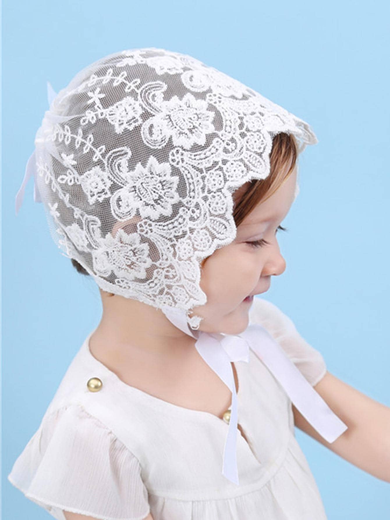 Baby Lace Brim Headband Hat He - Embroidery Embellishments avaliação e preço