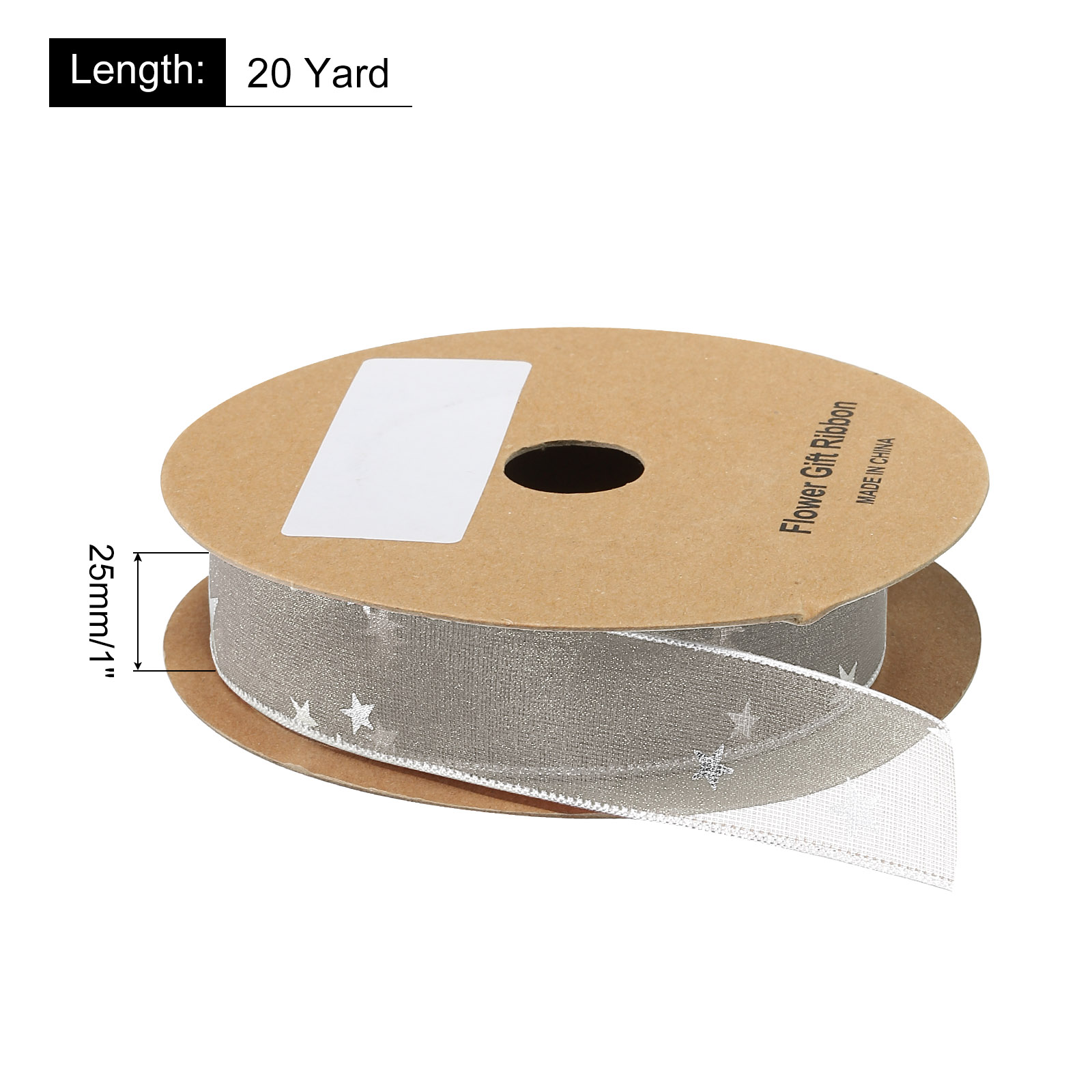 1 Inch 20 Yard Star Organza Sh - Organza Ribbon Spool avaliação e preço