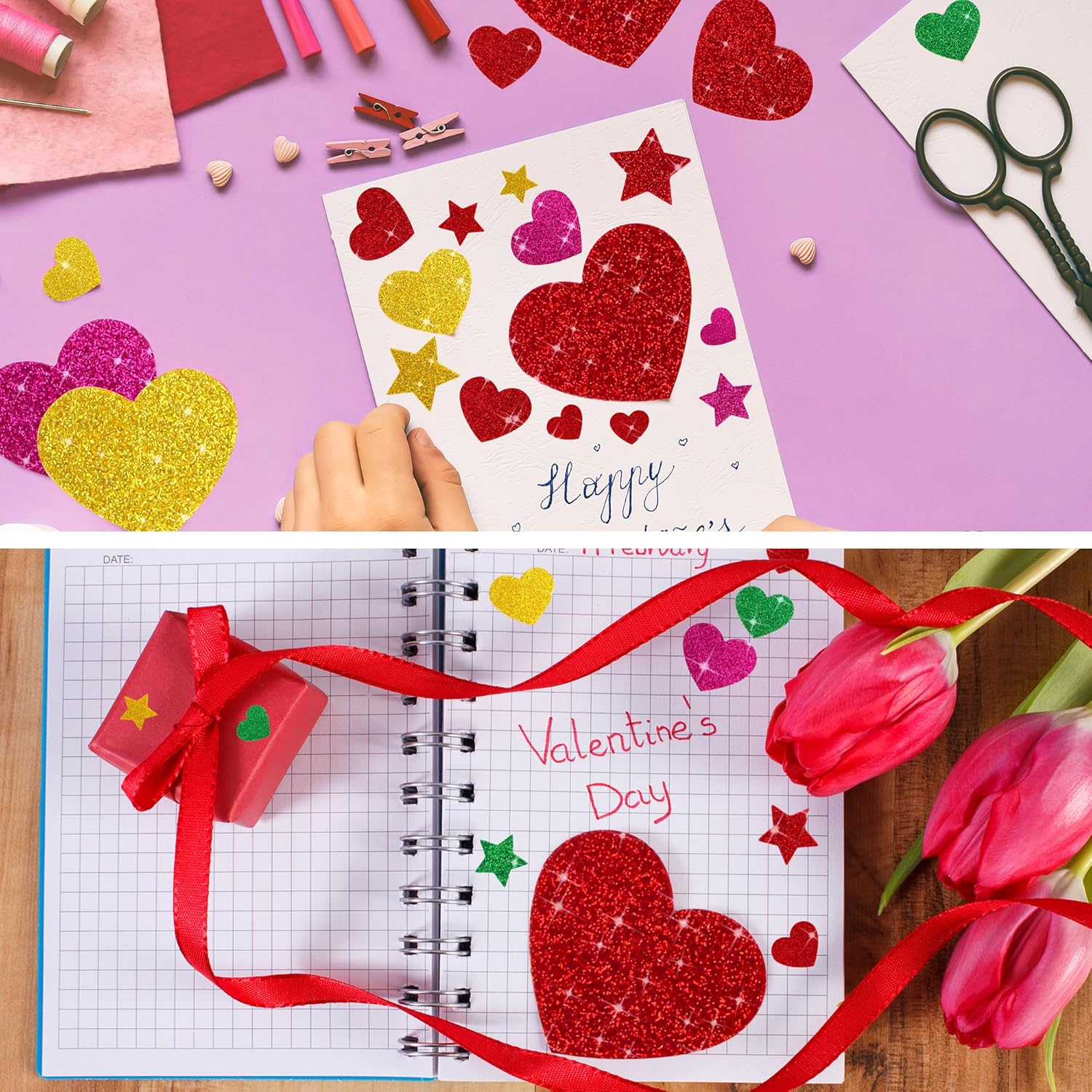 625Pcs Glitter Heart Foam Stic - Glitter Vinyl Roll avaliação e preço
