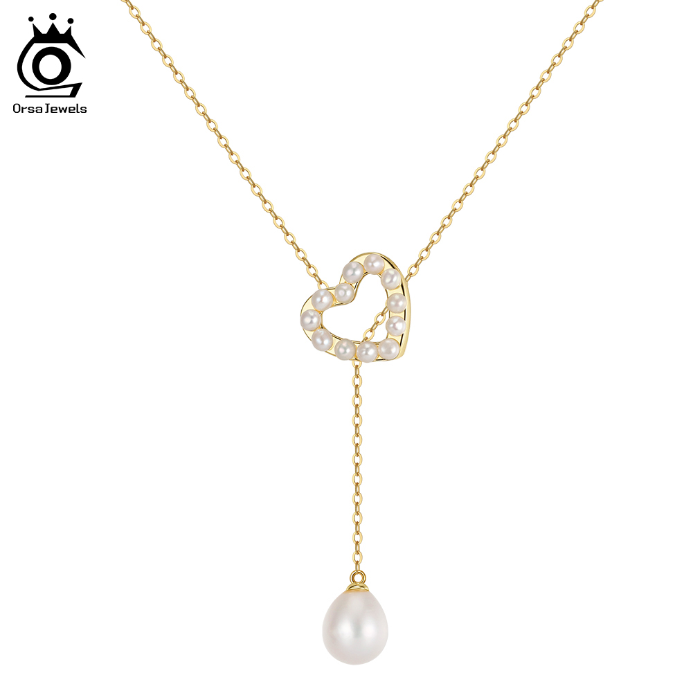 ORSA JEWELS S925 Love Heart Pe - Pearl Trim Chain avaliação e preço