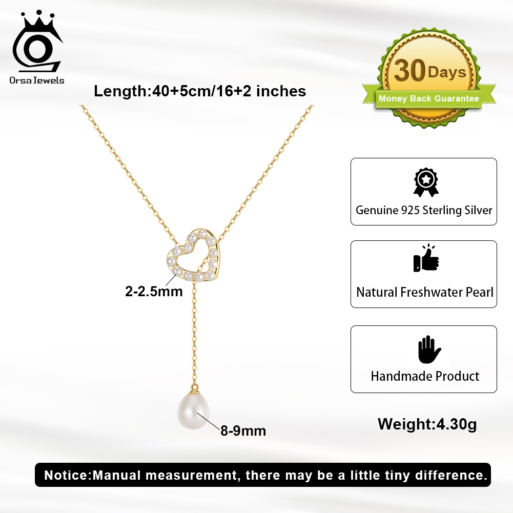 ORSA JEWELS S925 Love Heart Pe - Pearl Trim Chain avaliação e preço